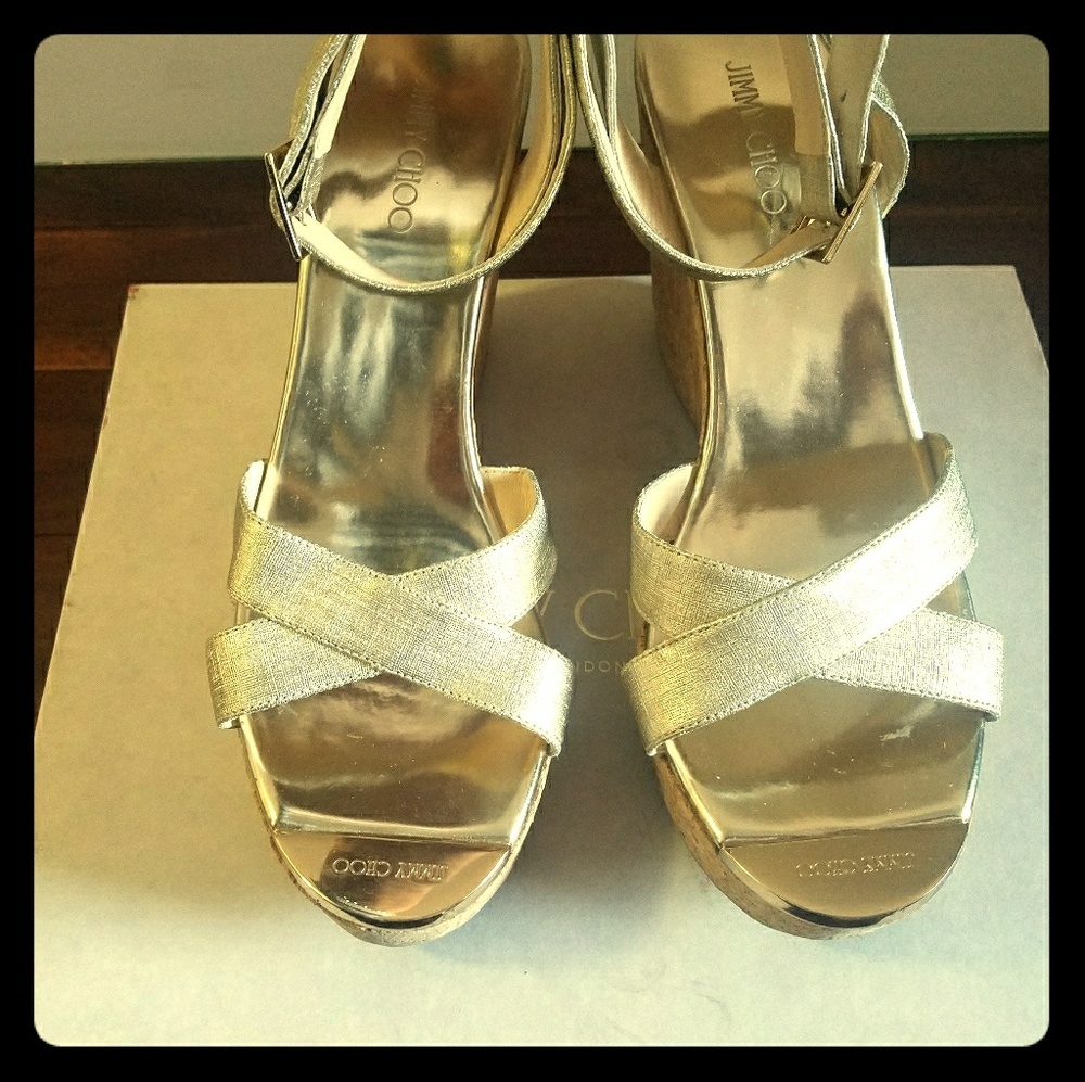 Jimmy Choo 143Papyrus Wedge Sandals